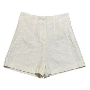 Zara High Waist Women Shorts - Cream